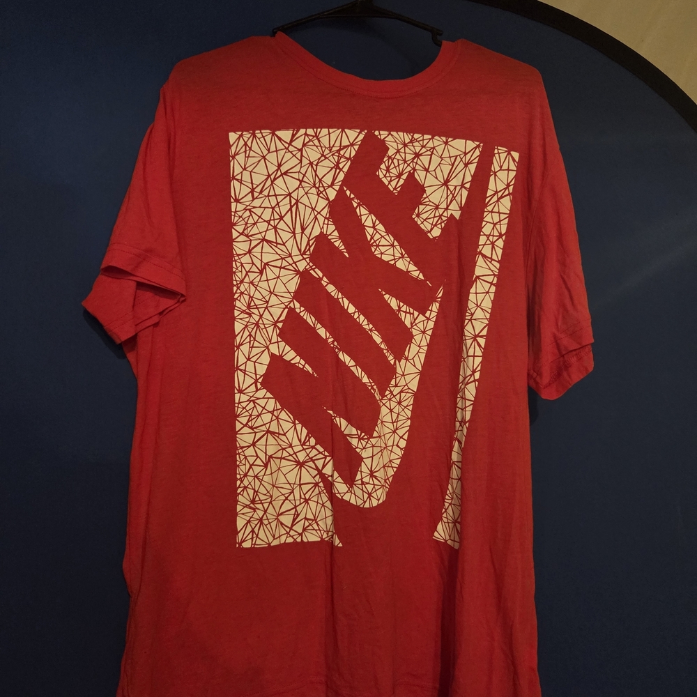 Nike Men's Red Tee with Graphic Design